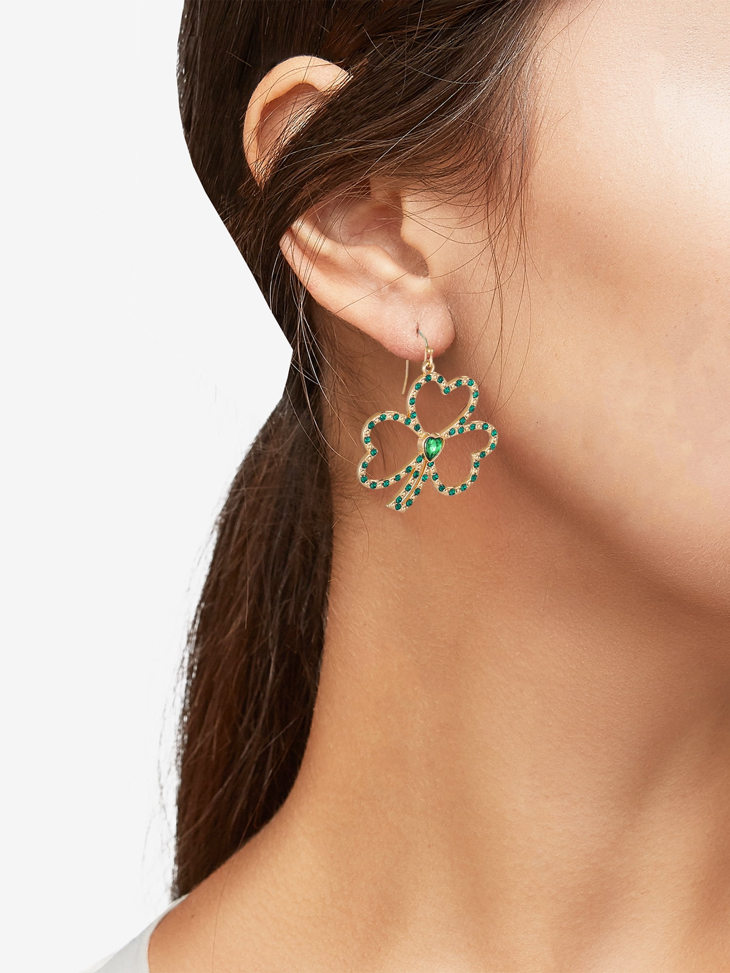 Way to Celebrate St. Patrick's Day Leaf Shamrock Earring, 1 Pair