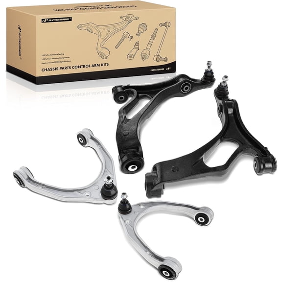 A-Premium Set of 4, Front Upper & Lower Control Arm Kit, with Ball Joint & Bushing, Compatible with Volkswagen Touareg 2004 2005 2006 2007 2008 2009, Replace # K620768, K620147