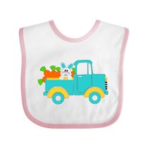Inktastic Cute Easter Bunny in Blue Truck with Carrots Boys or Girls Baby Bib