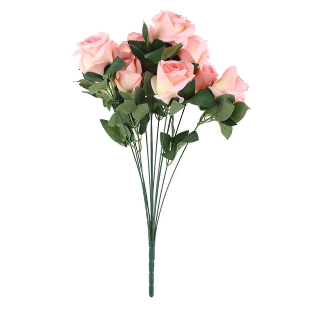 10 Rosas Artificiales Amarillas De Seda - 52cm De Alto, Realistas, Para Decorar Casa, Oficina O Fiestas