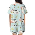 thumbnail image 3 of Naloa Cute Cows Women's Short-Sleeved Pajama Set, Loungewear, Summer pajamas, Breathable Cozy - Large, 3 of 9