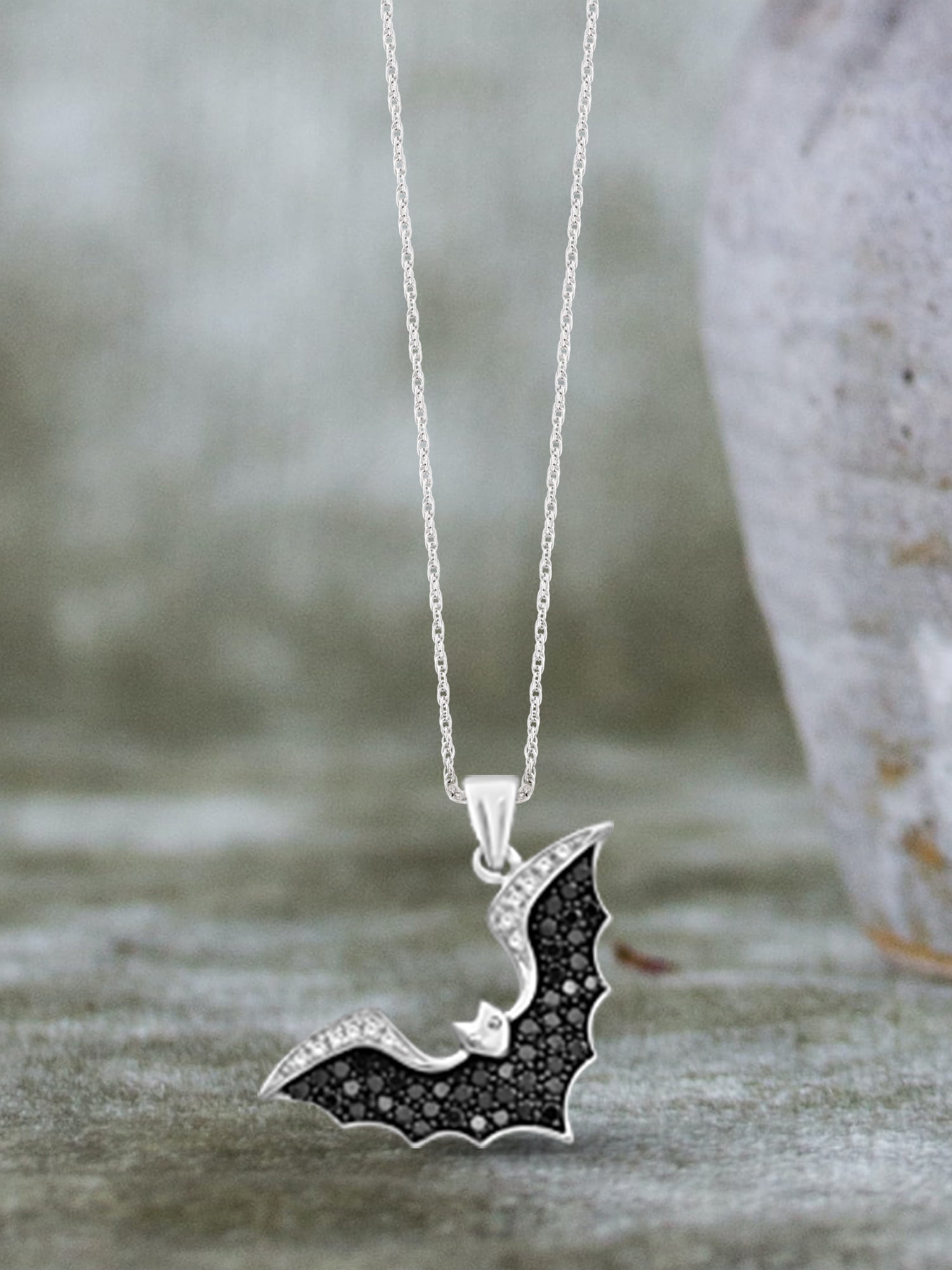 Amazon.com: Sterling Silver Petite Hanging Bat Charm Pendant Necklace, 16