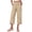 Khaki, variant on cocolona Womens Summer Capri Pants Elastic Waist Striaght Wide Leg Cropped Trousers Casual Loose Solid Color Lounge Pants