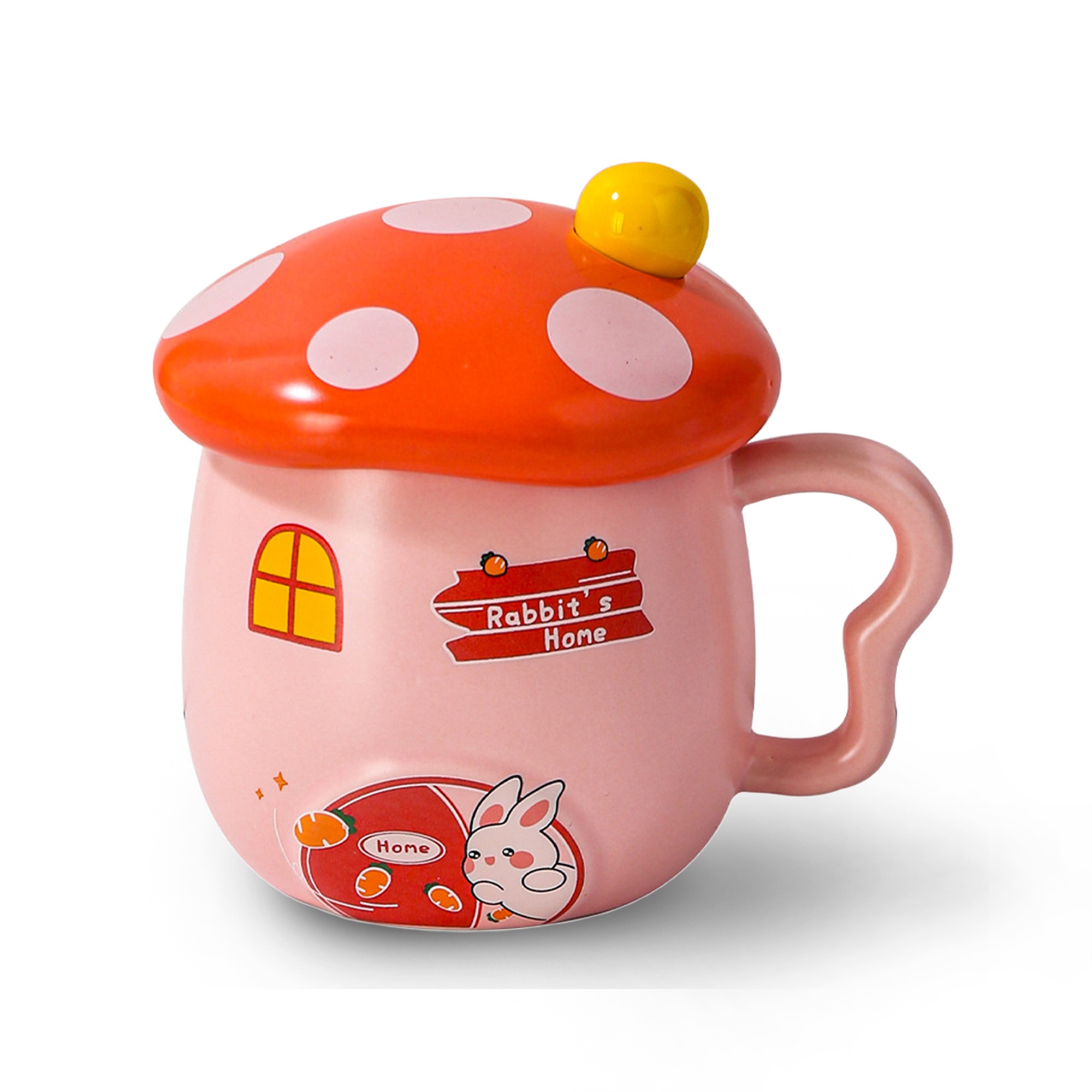 Mushroom Cup Cute Tea Cup with Infuser and Lid Kawaii Mushroom Mug Set