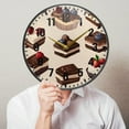thumbnail image 6 of Yayeee Wall Clock Battery Operated 11.9" Silent Quartz Non-Ticking for Living Room Decor, Blue Cakes, 6 of 8