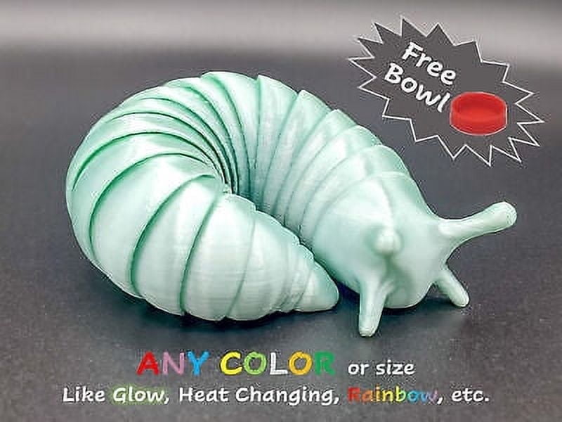 Clever Contraptions Articulating Fidget Slug and Bowl | Flexible Desk Companion for Adults