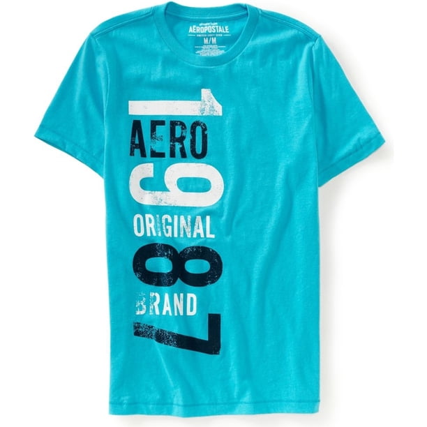 Aeropostale Mens Original 1987 Weathered Graphic T-Shirt, Azul, Small Aeropostale Camiseta gráfica