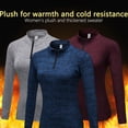 thumbnail image 3 of Chandail à Capuchon à Col Rond pour Femmes d'Hiver, Course, Exercice, Hauts Thermiques, Mise en Forme, Hauts Thermiques, Design Simple, Décontracté, Couleur Unie, Vêtements Chauds, Vêtements, Bleu, 3 of 9