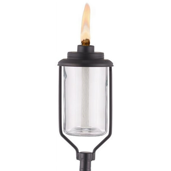 TIKI Convertible Black/Clear Glass/Metal 65 in. Tiki Outdoor Torch 1 pc
