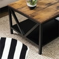 thumbnail image 5 of Pemberly Row 48" Distressed Farmhouse Coffee Table in Rustic Oak and Black, 5 of 8