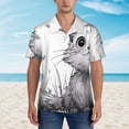 thumbnail image 2 of Sikiie Cute Cat Meadow Sketch Print Men's Hawaiian Shirt, Summer Beach Button Pocket Short Sleeve T-Shirt,3X-Large, 2 of 7