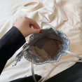 thumbnail image 3 of Women Bucket Bag Drawstring Lightweight Pleated Sweet Crossbody Bag Shopping Bag, 3 of 10