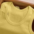 thumbnail image 5 of FINALGANG Girls Kids U Neck Racerback Sleeveless Solid Quick Dry Breathable Curved Hem Regular Fit Athletic Sport Tank Top For Daily Workout Running Training Summer Wear Classic Top Yellow 1-2 Years, 5 of 9