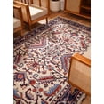 thumbnail image 5 of Rugsotic Carpets Eco-Friendly Handmade Knotted White Blue Oriental Area Rugs, 5'x8', Rectangle, Silk And Wool, Quick Dry, 5 of 13