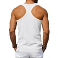 thumbnail image 4 of Zimjoy Men's Muscle Gym Tank Top Quick Dry Breathable Y-Back Vest Regular Fit Ribbed Textured Sleeveless Tank Tops, White L, 4 of 7