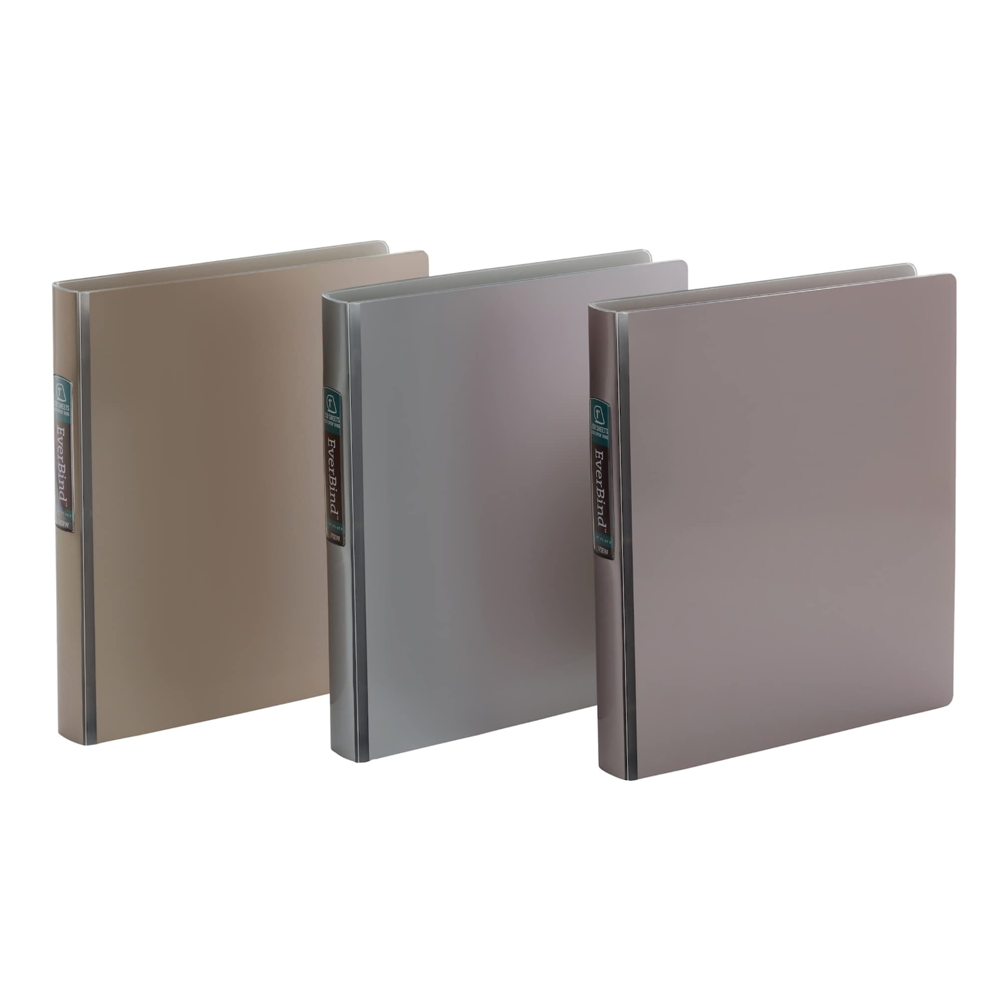 Office Depot® Brand Everbind Fashion 3-Ring Binder, 1" Round Rings, Assorted Metallic Colors, Pack Of 12