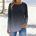 thumbnail image 2 of UYISJ Women's Long Sleeve Shirts Crew Neck Basic Tops Casual Loose Fit Tees Outfits Fall Clothes Z-Black XXL, 2 of 5