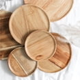 thumbnail image 4 of Platos De Madera De 4 Uds., Platos Para Servir Multiusos, Bandeja De Servicio Reutilizable Fácil De Limpiar Para El Hogar, Cocina, Restaurante, Fiesta, Banquete Scienceny HA026782-01, 4 of 7