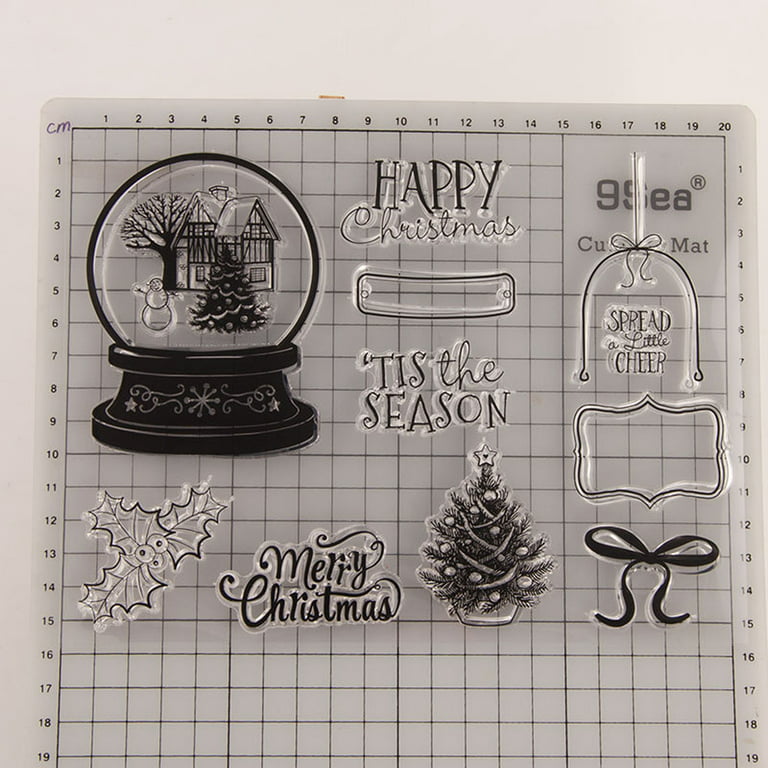 Sunisery Christmas Clear Stamps and Die Set Santa Tree Deer Snowman Clear Stamps for Card Making Metal Cutting Dies DIY Scrapbooking Decor, Kids