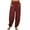 Wine, variant on Hueook Leg Pants for Women Plus Size Casual Cotton And Linen Solid Drawstring Elastic Loose Washed Pants With Pokets Botton Trousers