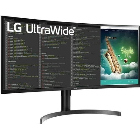 LG - 35" LED Curved UltraWide QHD 100Hz AMD Freesync Monitor with HDR (HDMI, DisplayPort, USB) - Black