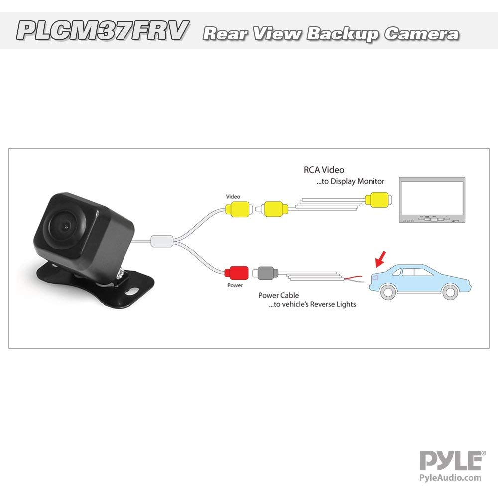 PYLE PLCM37FRV - Universal Mount Front Rear Camera - Marine Grade Waterproof Built-in Distance Scale Lines Backup Parking/Reverse Assist Cam w/Night Vision LED Lights 420 TVL Resolution & RCA Output - image 2 of 9