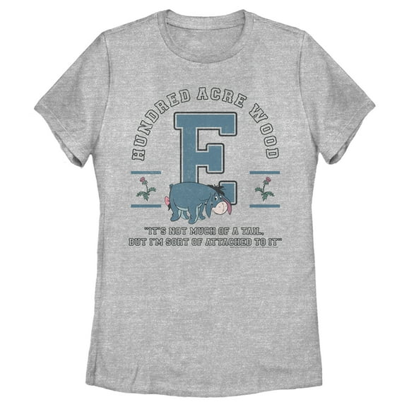 Women's Winnie the Pooh Eeyore Jersey Graphic Tee Athletic Heather Small