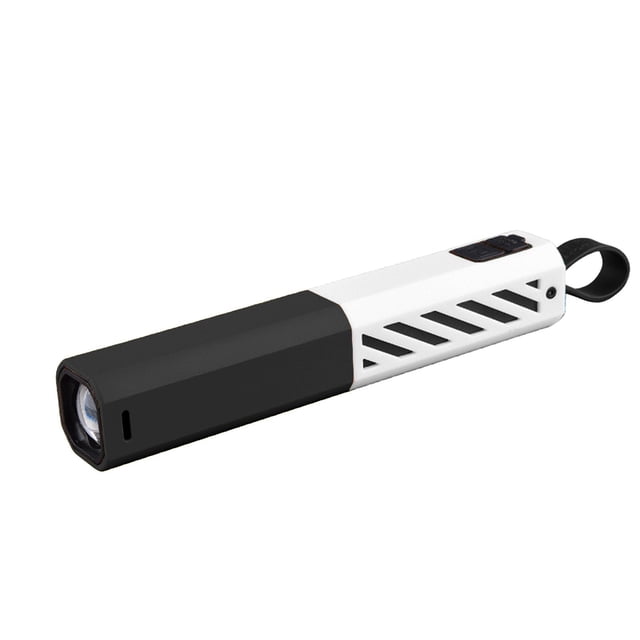 F-196 Black Compact Led Flashlight Rechargeable With Zoom Outdoor Use 1200 Lumens Bright Portable Design For Camping Hiking Usb Charging Included Durable Material #Ik781