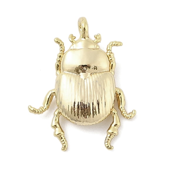 4pc Brass Pendants Animals Charms Real 18K Gold Plated Beetle 17.5x13.5x4.5mm Hole: 1.2mm