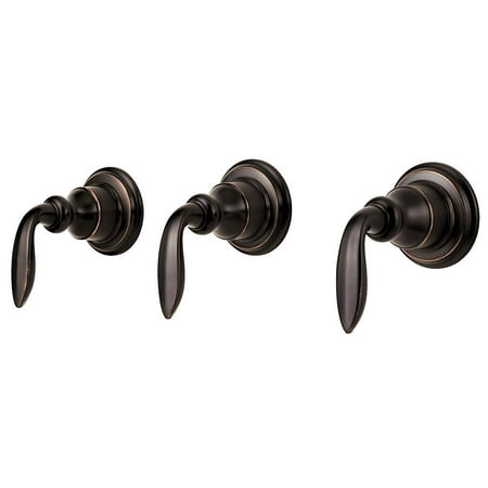 Avalon 3-Handle Tub & Shower Trim Only with Metal Lever Handles in Tuscan Bronze