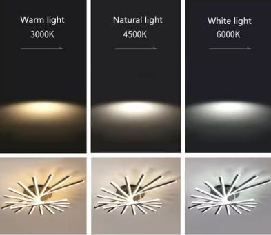 Open Box Oukaning 47 in. 9-Light Black Integrated LED Modern Creative Flush Mount Ceiling Lamp