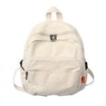 thumbnail image 2 of Fashion Solid Color Canvas Backpack, Casual Simple School Bag, Trendy Versatile Retro Backpack, 2 of 6