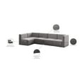 thumbnail image 2 of Meridian Furniture Quincy Grey Velvet Modular Sectional, 2 of 14