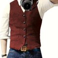 thumbnail image 1 of PENGX Stylish Men‘s Solid Color Formal Suit Vest - Vests for Party  Wedding  Prom  and Special Occasions - Adjustable Waistcoat with Classic Design and Comfortable Fit, 1 of 7