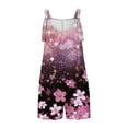 thumbnail image 6 of Nrmvnmi Floral Summer Short Rompers for Women 2024 Casual Loose Sleeveless Tie Knot Strap Jumpsuits Wide Leg Overalls with Pockets Pink SMothers Day Gifts, 6 of 6