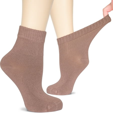 

Hugh Ugoli Women s Bamboo Ankle Loose Fit Diabetic Socks 3 Pairs Milk Coffee Shoe Size: 10-12