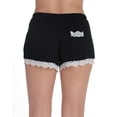 thumbnail image 3 of #followme Womens Pajamas Shorts with Lace Trim 6829-BLK-2X (2X, Black with Cream Lace), 3 of 3