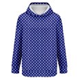 thumbnail image 5 of Women's Polka Dot Print Hooded Sweatshirt with Pocket, Oversized Long Sleeve Pullover, Soft Comfortable Casual Streetwear for Spring Autumn Daily Wear, Beach Outings and Loungewear Blue L, 5 of 8