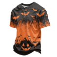 thumbnail image 6 of Halloween Shirts for Men Short Sleeve T-Shirts Pumpkin Bat All Over Pumpkin Print Novelty Spooky Holiday Tops Orange L, 6 of 7