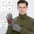 thumbnail image 2 of Mens Knitted Gloves Touch Screen Men Winter Gloves for Cycling Riding Driving (Light Grey), 2 of 6