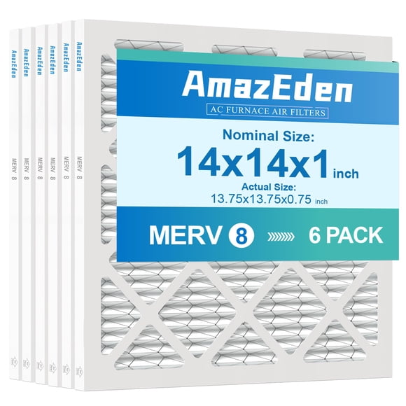 Filtro de aire AmazeDen 13,75 x 13,75 x 1,9 cm MERV 8, paquete de 6