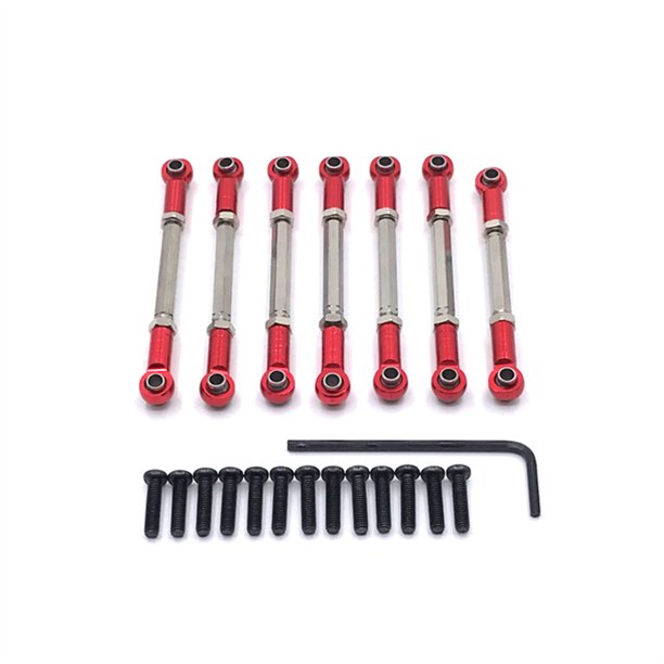 Metal Servo Link Linkage Ajustable Barra de plomo RC 1:10 Actualización de Crawler Suministros de repuesto Reemplazo para WLTOYS 104001 ROJO Inevent FN009881-02