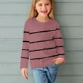 thumbnail image 4 of OGLCCG Girls' Long Sleeve Tees Cotton Crew Neck Super Soft T Shirts Striped Printed Loose Fit Pullover Shirts Tops for Teen Youth Girls 3-14 Years, 4 of 5