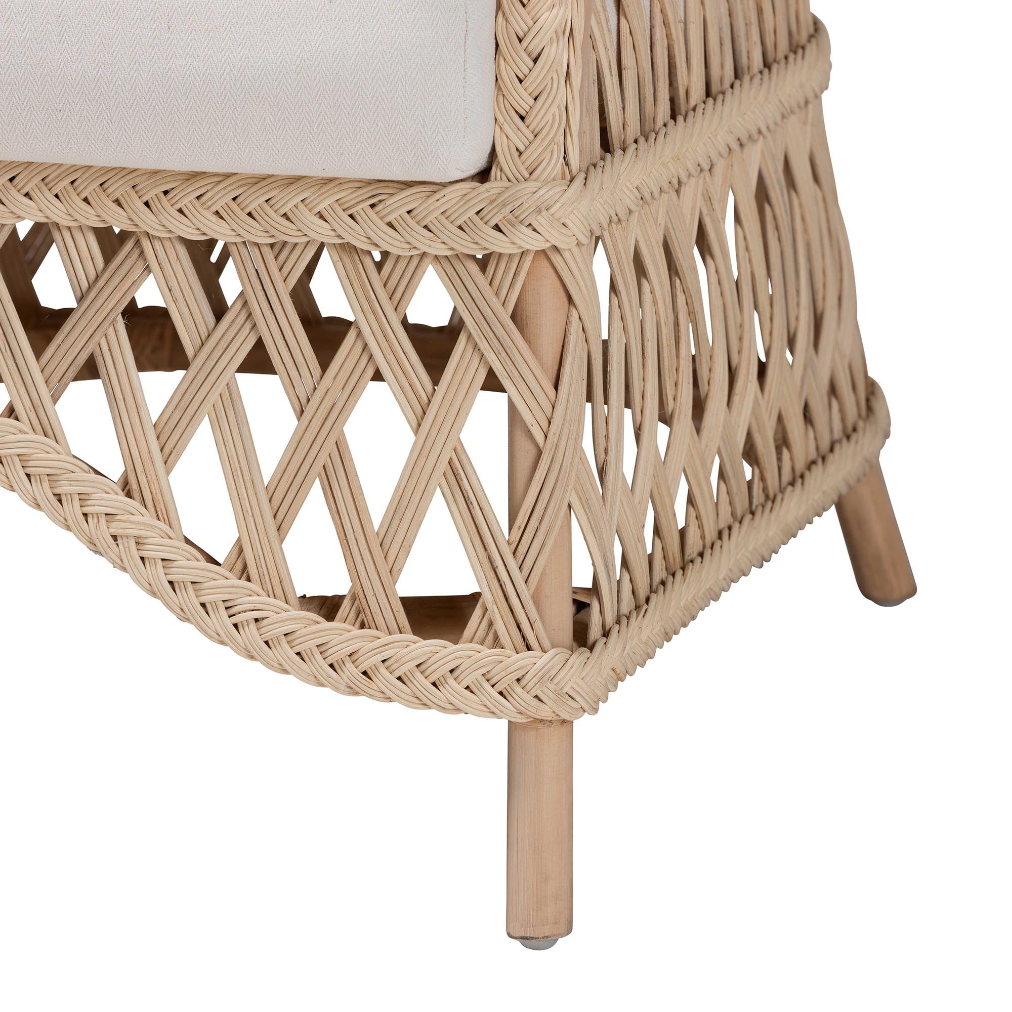 bali & pari Florence Boho Arm Chair, Pale Brown