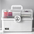 thumbnail image 4 of Thinsony Travel Camping First Aid Bin Box Portable and Versatile White 3 Tier 1Set, 4 of 6