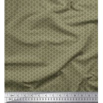 Soimoi Green Cotton Voile Fabric Flower Geometric Fabric Prints By Yard 56 Inch Wide