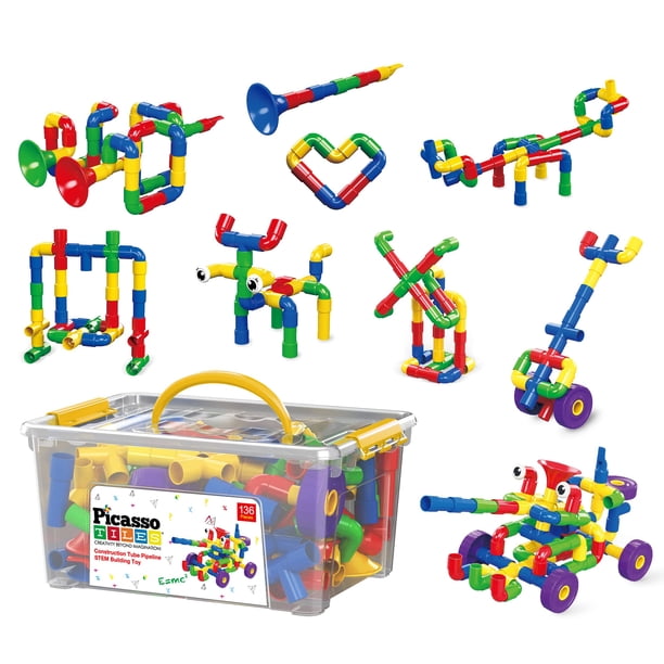 Set de bloques de construcción PicassoTiles PTT136 con kit musical 136 piezas