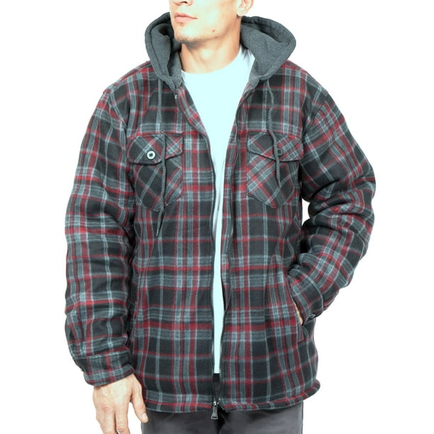 Visive Flannel Jackets For Men Big And Tall Zip Up Hoodie upto size 5XL ...