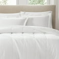 thumbnail image 3 of Brooklyn Loom Solid 100% Cotton Percale White 3-Piece King Comforter Set, Solid Casual themed, Adult Bedding, OEKO-TEX Certified, 3 of 9