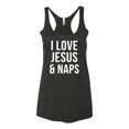 thumbnail image 2 of Wild Bobby I Love Jesus & Naps Inspirational/Christian Women Tri-Blend Racerback Tank Top, Vintage Black, Small, 2 of 6